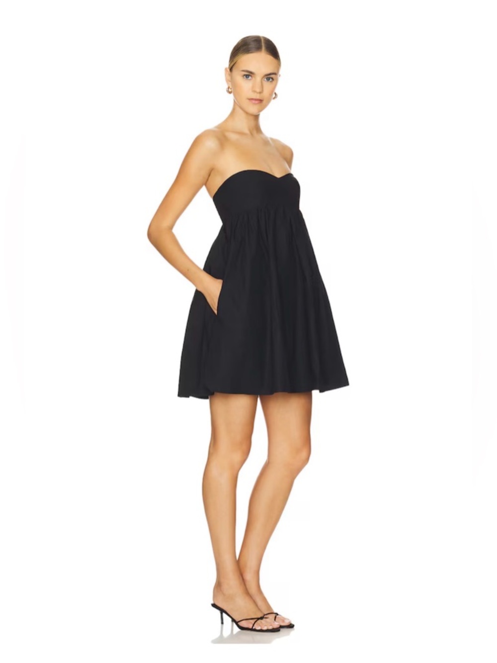 Susana Monaco Strapless Navy Babydoll Mini Dress